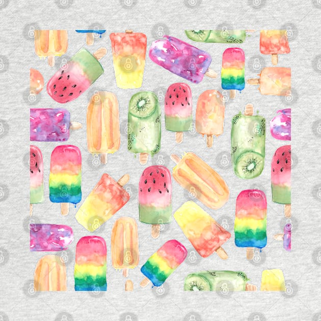 Watercolor ice cream summer pattern by Harpleydesign